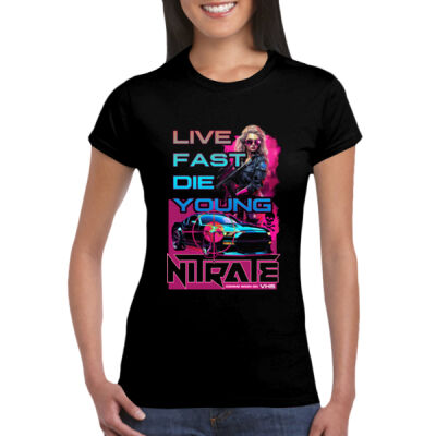 Live Fast Die Young 80s B-Movie - GD72 Softstyle® Ladies' T-Shirt Thumbnail